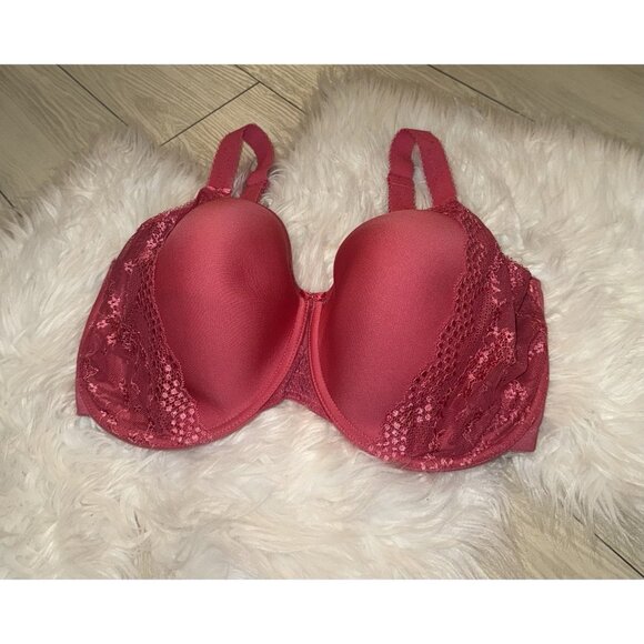 Elomi 4383 Charley Spacer T-Shirt Bra Lace Lightly Lined UW Womens US 38K Pink - Picture 1 of 6